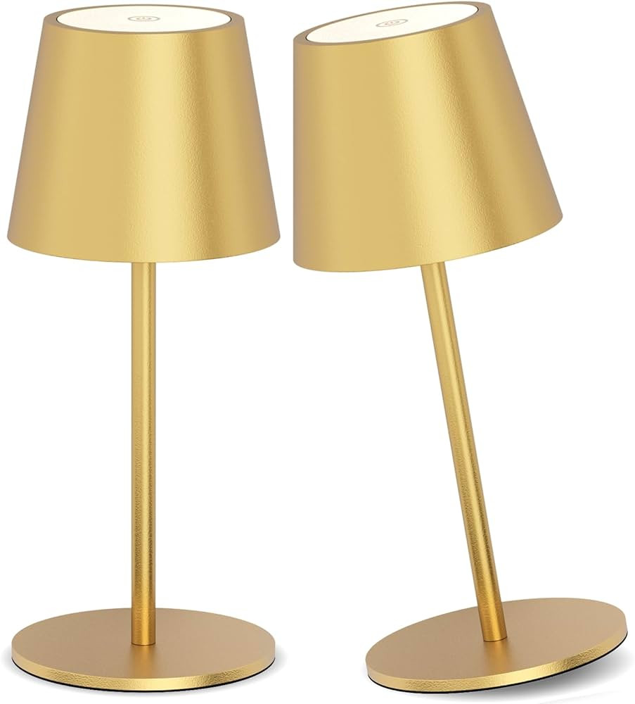 Ralbay 2 Pack Mini Gold Cordless Lamps for Tables,5000mAh Rechargeable Table Lamps for Home,IP54 ... | Amazon (US)