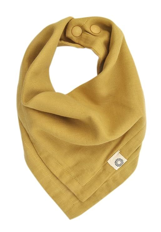 Indi by Kishu Baby Premium Organic Bandana Scarf Bib with Snaps (Mustard) | Amazon (US)