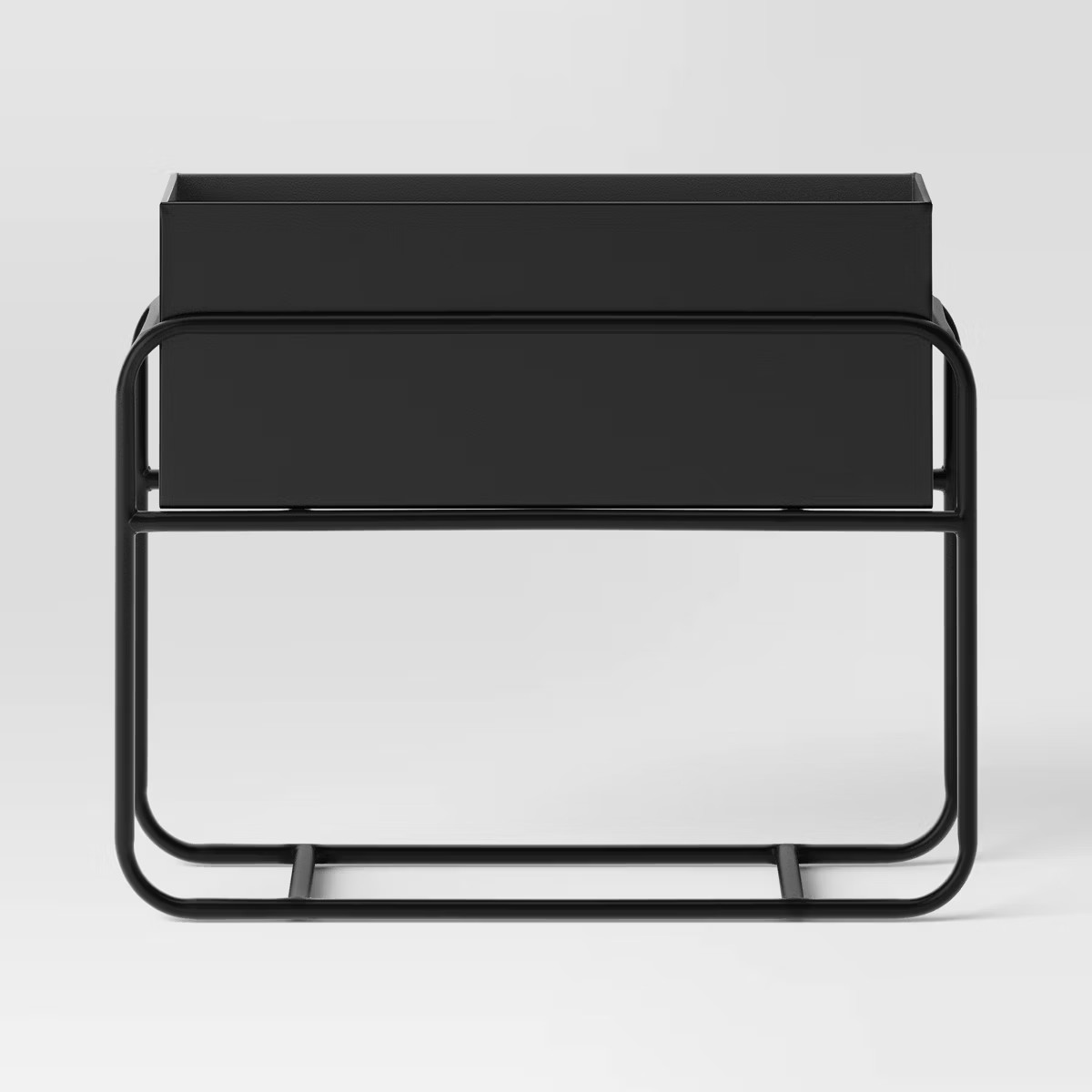 Rectangular Metal Indoor Outdoor Planter and Stand Set 20"x8"x16.5" Black - Threshold™ | Target