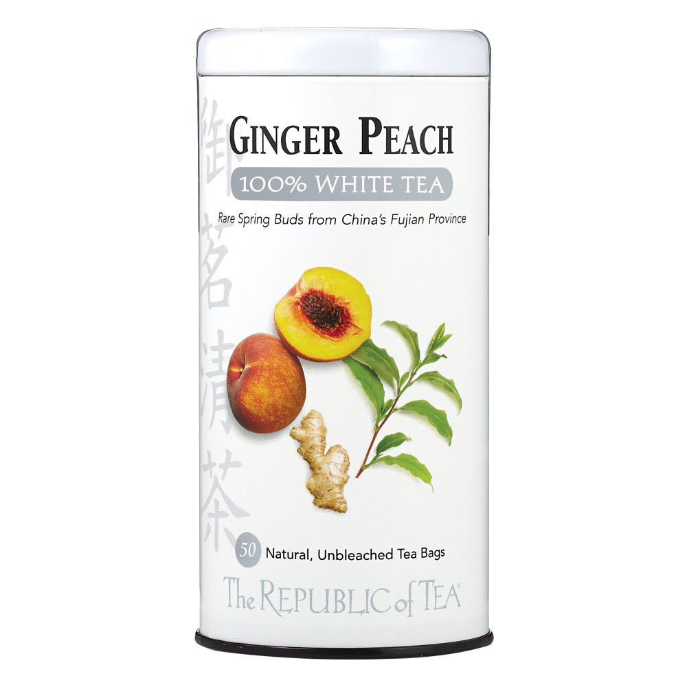 The Republic of Tea Ginger Peach 100% White Tea, Low Caffeine, 50 Count | Amazon (US)
