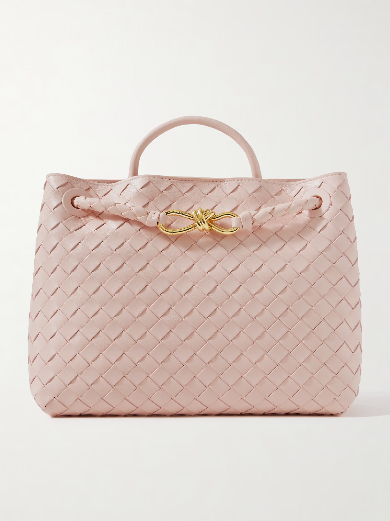 Bottega Veneta - Andiamo Intrecciato Leather Tote - Pastel pink - One size | NET-A-PORTER APAC