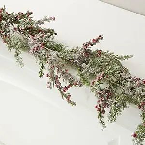 Frosted Artificial Cypress and Berry Garland | Amazon (US)