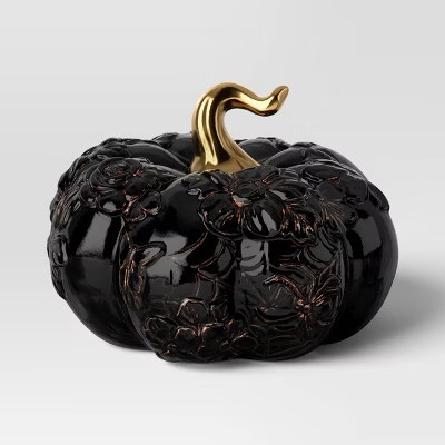 Small Halloween Ceramic Pumpkin Black - Threshold™ | Target