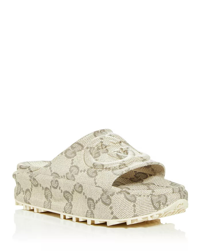 Women's GG Print Platform Slide Sandals | Bloomingdale's (US)