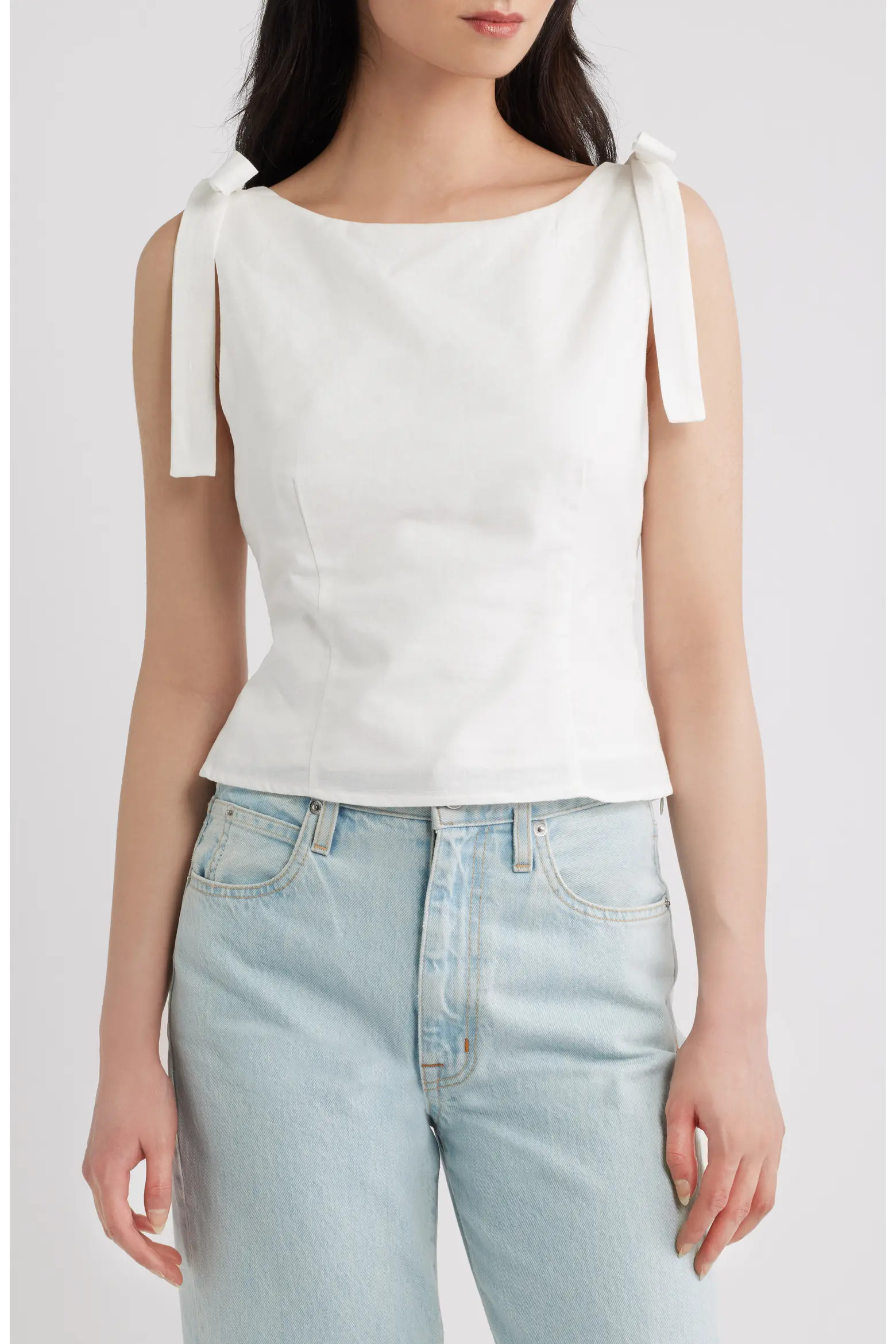 Everett Shoulder Bow Sleeveless Top (Women) | Nordstrom | Nordstrom