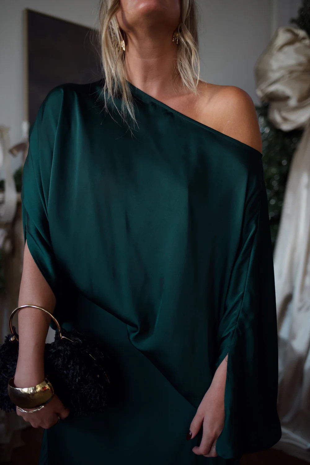 Convertible Drape Blouse - Pine | How Do You Wear That