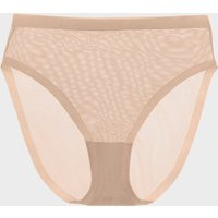 EBY Women's Champagne Mesh High Cut Highwaisted Panties, Seamless | Size: 1X | EBY (US)