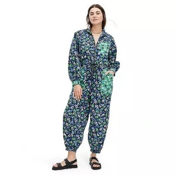 Diane Von Furstenberg DVF for Target Nylon Jazz Dot Green Sports Jumpsuit | Poshmark