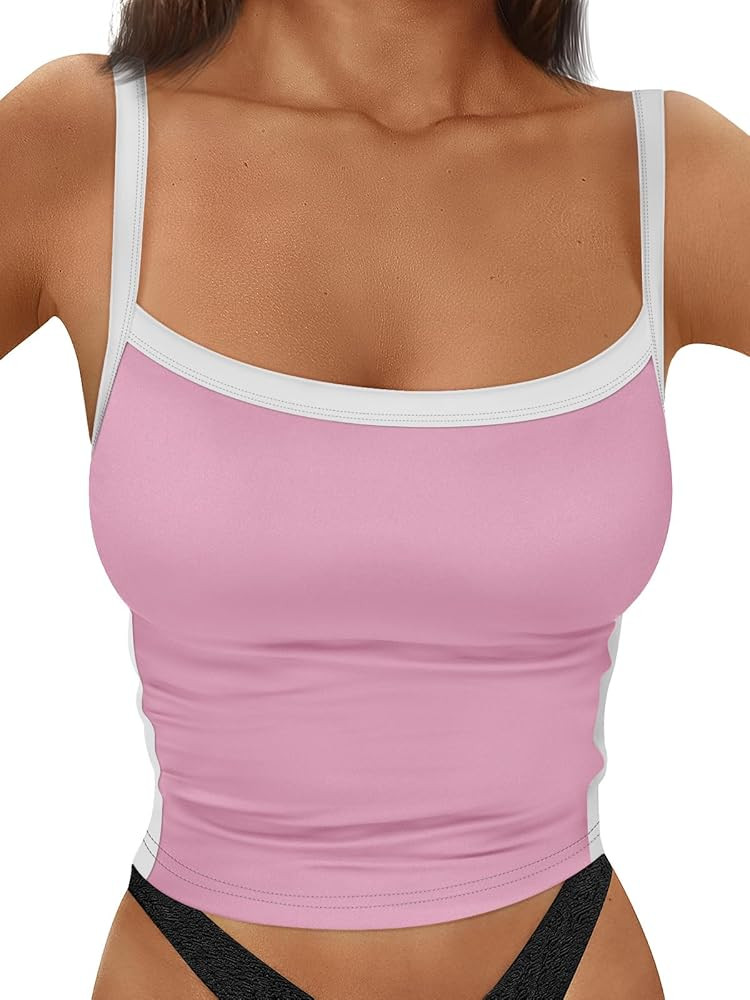 Trendy Queen Women's Camisole Tank Tops Sleeveless Racerback Cami Slim Fitted Tops Casual Summer ... | Amazon (US)