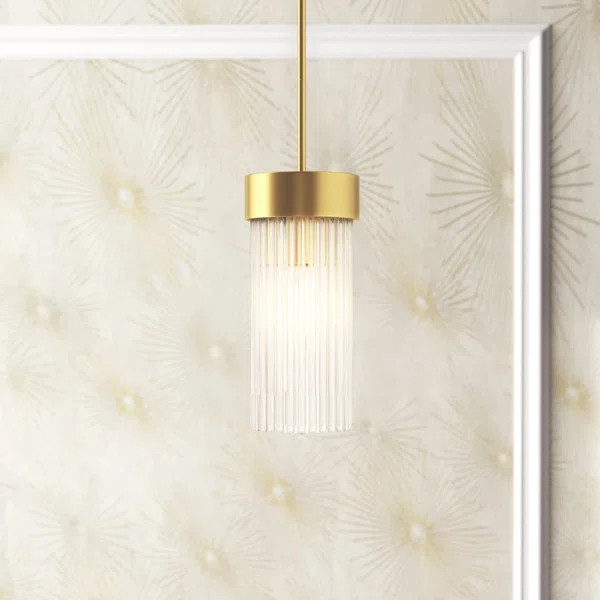 Jodena 1 - Light Single Cylinder Pendant with Crystal Accents | Wayfair North America