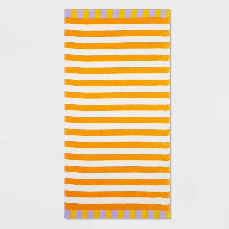 Striped Beach Towel Orange/Yellow - Sun Squad™ | Target