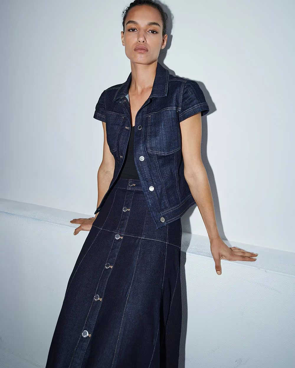 Flirty Denim Shacket | White House Black Market