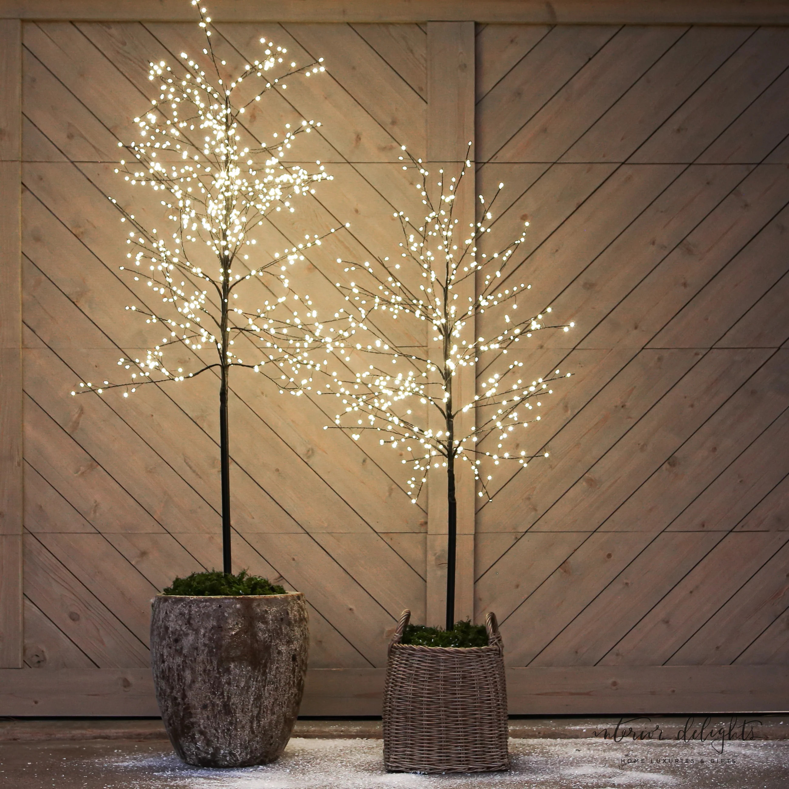 Slim Trunk Sparkle Tree-Choose from Two Styles-BASKETS AND PLANTERS NO | Interior Delights