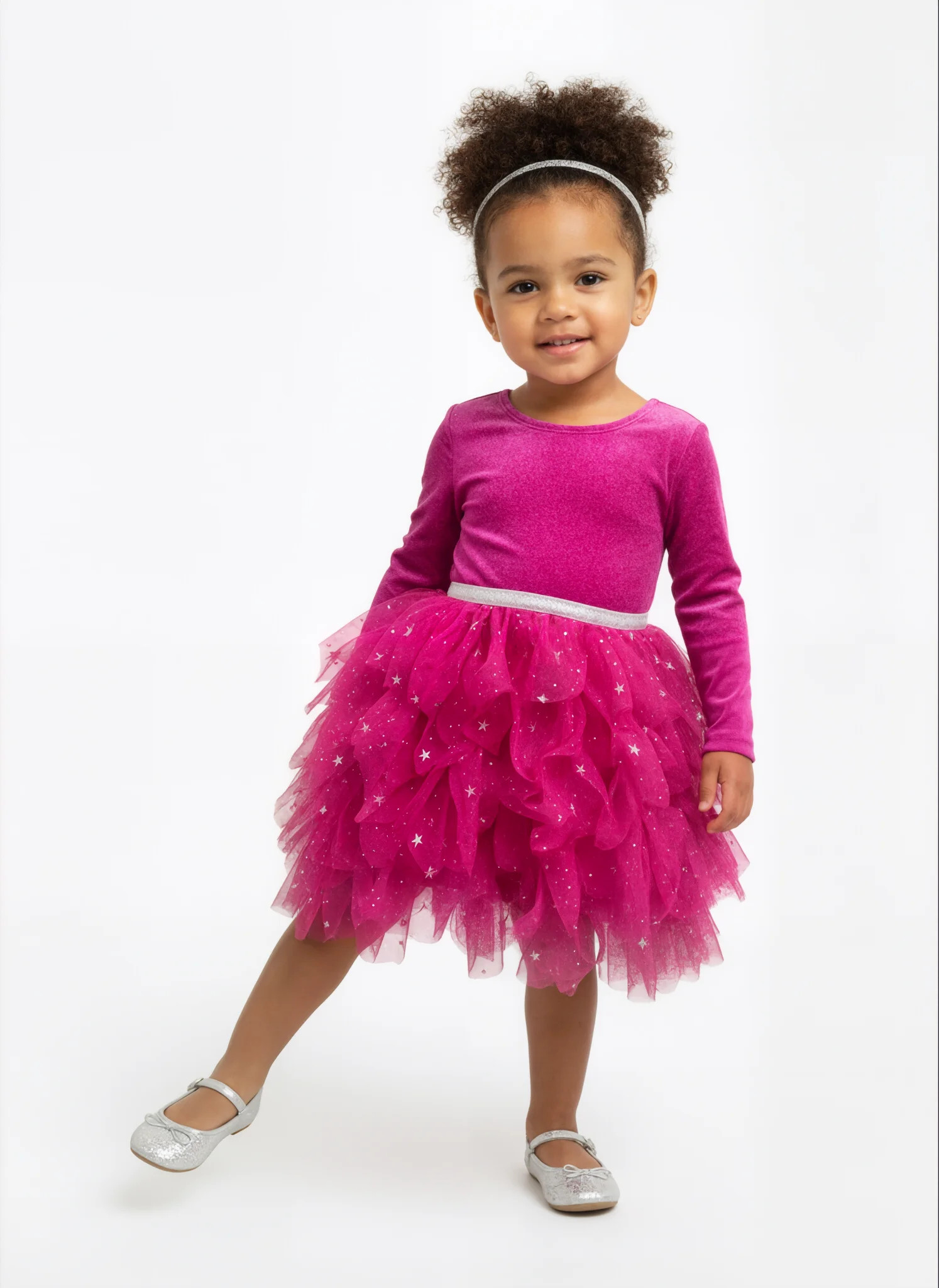 Dreaming of Lucy Toddler Girls Velvet Glitter Tutu Dress with Long Sleeves, Sizes 12M-5T | Walmart (US)