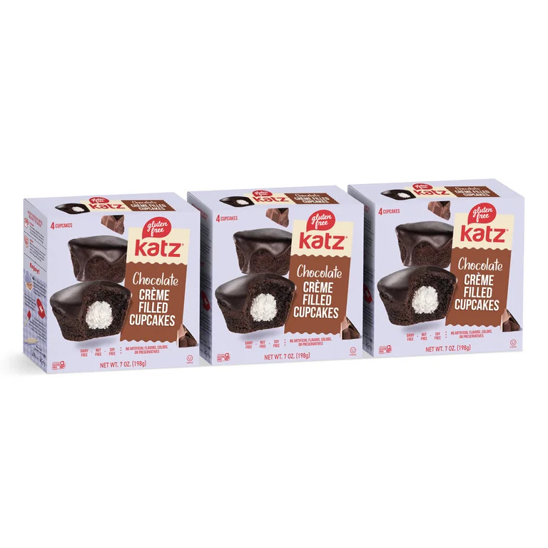 Katz Gluten Free Creme Filled Cupcakes - Chocolate |Gluten Free, Dairy Free, Nut Free, Soy Free, ... | Walmart (US)