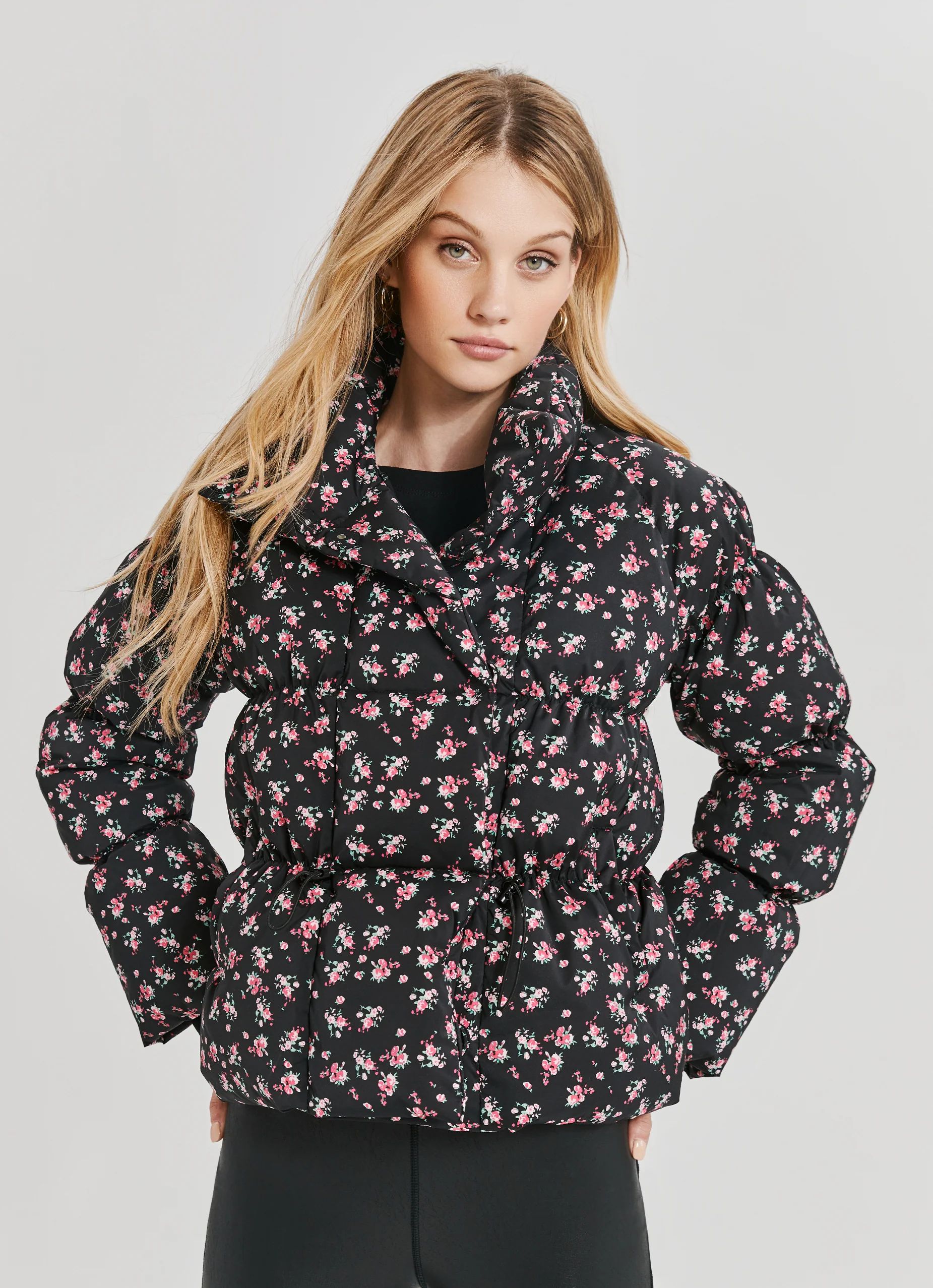 Floral Puffer Jacket | Something Navy