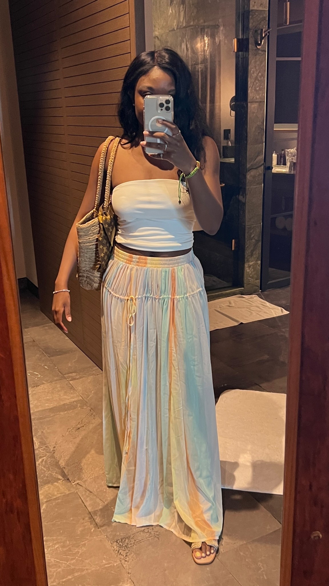 The ASOS skirt is sold out but this tube top from Target goes with everything 🤍 Perfect resort outfit for Mexico