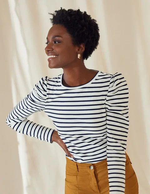 Imogen Breton - Ivory/ Navy | Boden UK | Boden (UK & IE)