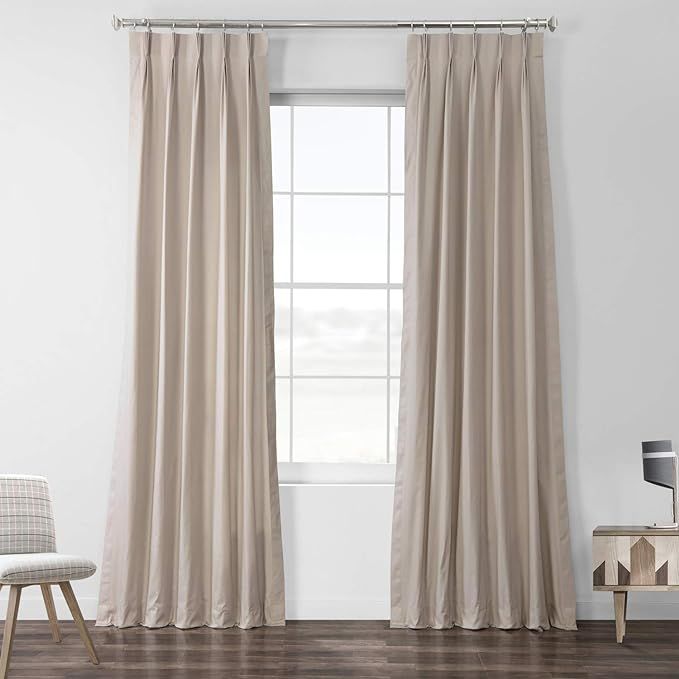 HPD Half Price Drapes Solid Cotton Pleated Sheer Curtains for Living Room 25 X 108 (1 Panel), PRC... | Amazon (US)