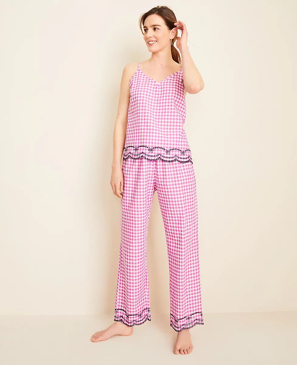Gingham Eyelet Pajama Set | Ann Taylor (US)