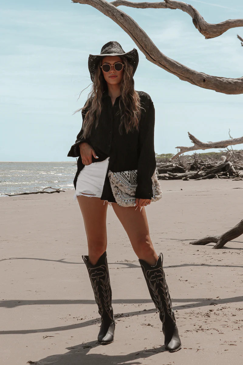 Vaughn Button Down in Black | lauren nicole