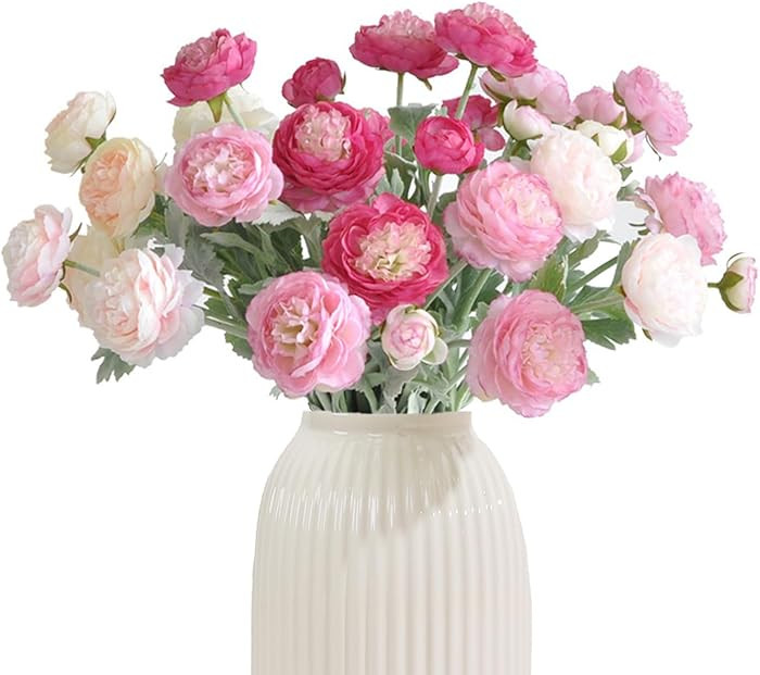 Artificial Flowers Silk Peony Pink Flowers Combo Rose Red Silk Flowers Bouquet 10Pcs 30Heads Fake... | Amazon (US)