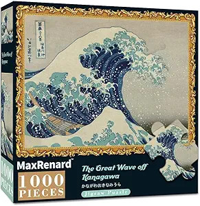 MaxRenard Game 1000 Pieces Jigsaw Puzzle for Adult Fine Art Collection Toy The Great Wave Off Kan... | Amazon (US)