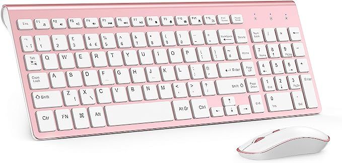 JOYACCESS Ultra Thin Low Profile Wireless Keyboard and Mouse Set, Layout Compact Full Size Keyboa... | Amazon (UK)