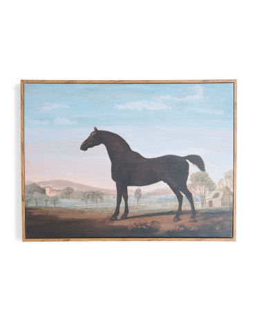 24x18 Tuscan Horse Mon Walnut Framed Wall Art | TJ Maxx
