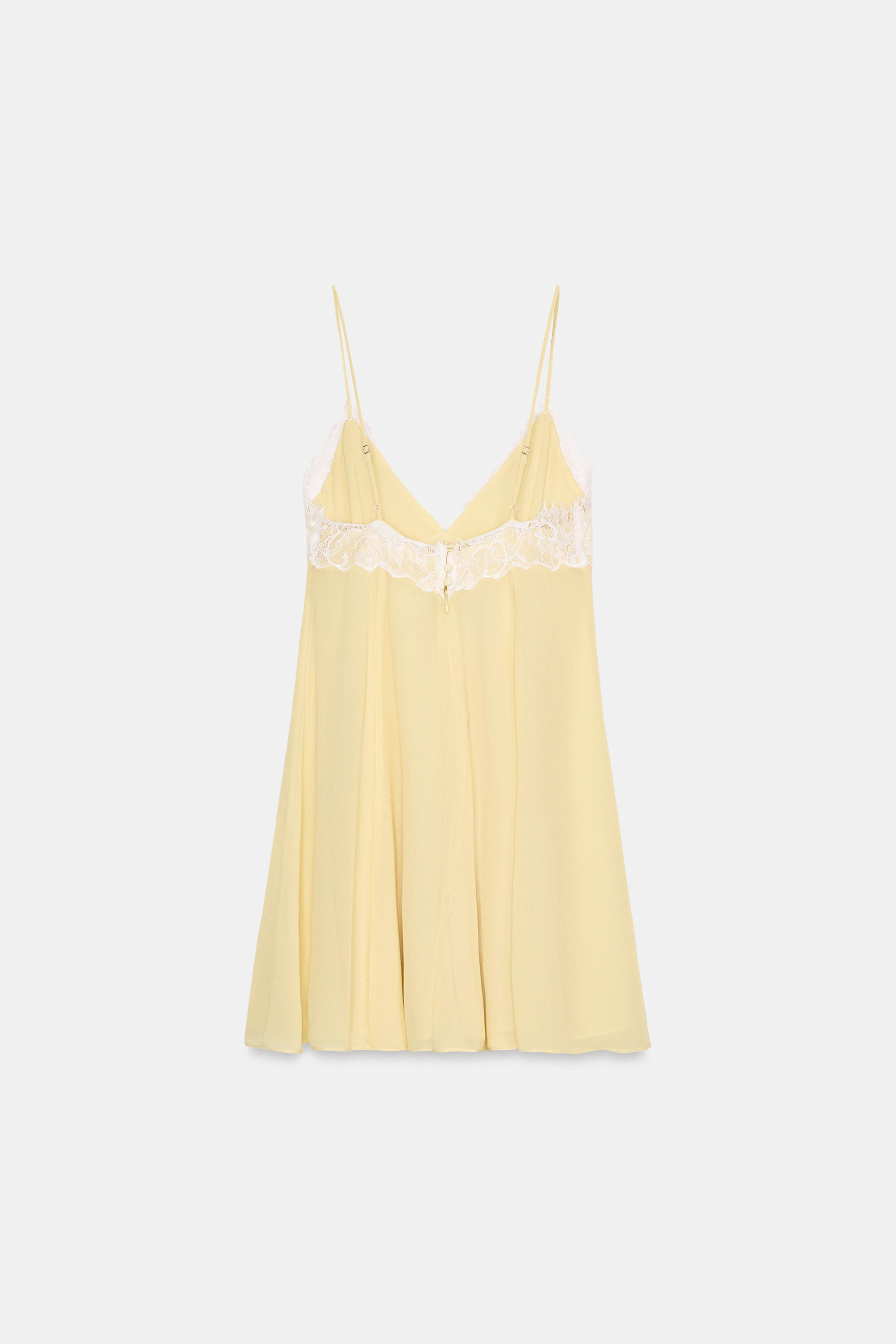 SHORT DRESS WITH CONTRAST LACE | Zara UK