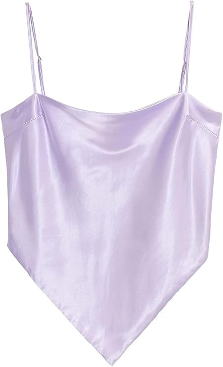 Arjungo Women's Paisley Print Tie Back French Knot Hanky Hem Spaghetti Straps Handkerchief Cami B... | Amazon (US)