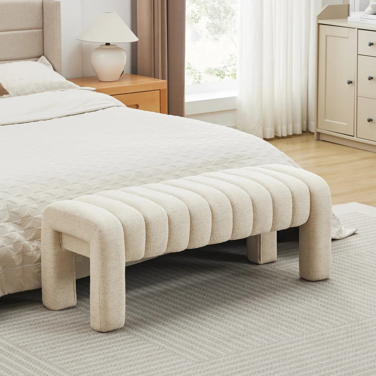 Oyan 43"or 63"W Channel Tufted Upholstered Bedroom Bench | Wayfair North America