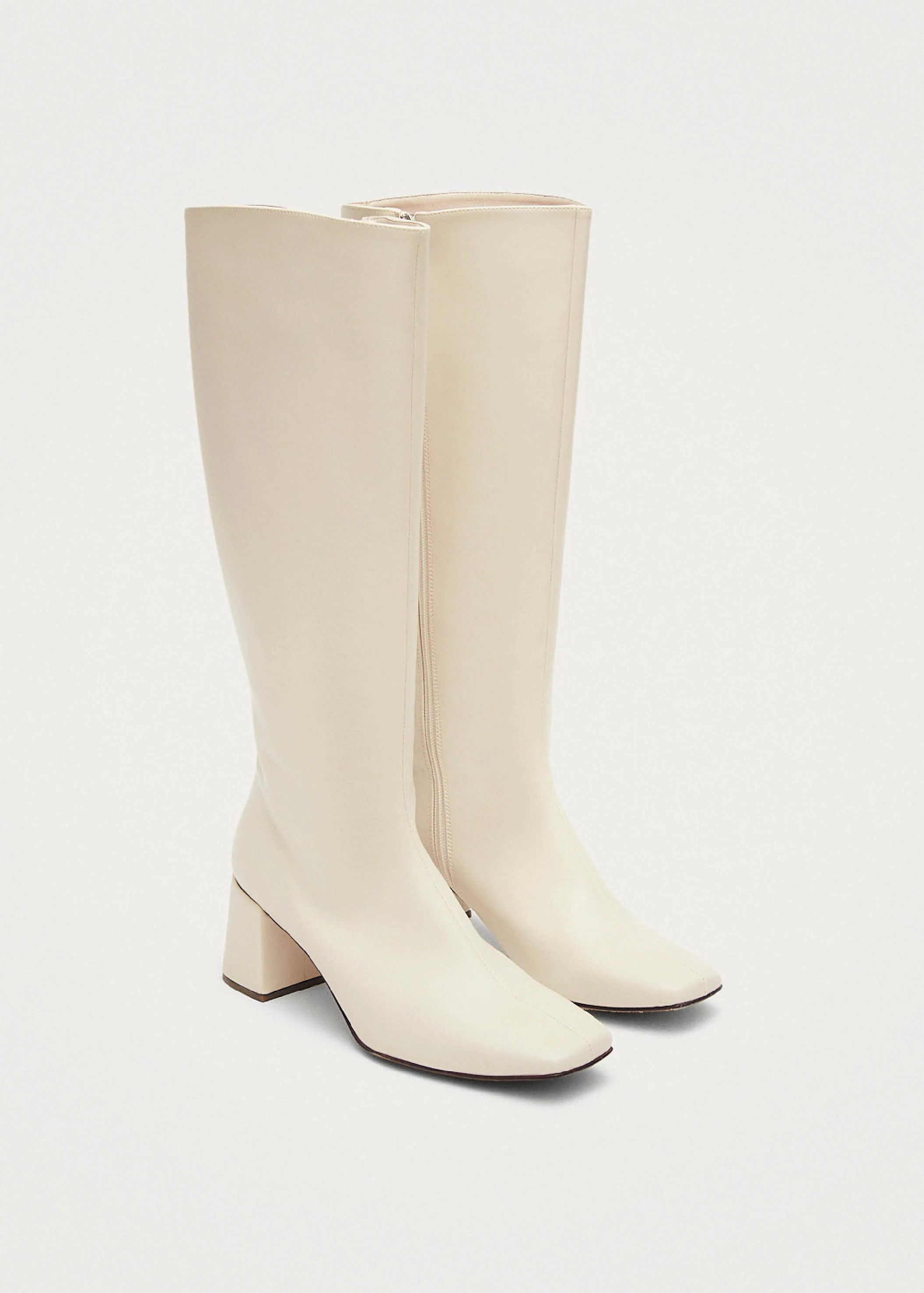 Chalk Warm White Vegan Leather Boots | ALOHAS | Alohas US
