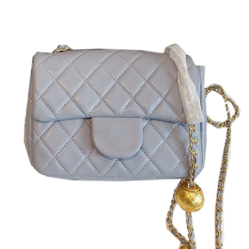 22P Classic Mini Flap Gold Pearl Crush Ball Bags Lambskin Genuine Leather Quilted Gold Hardware C... | DHGate