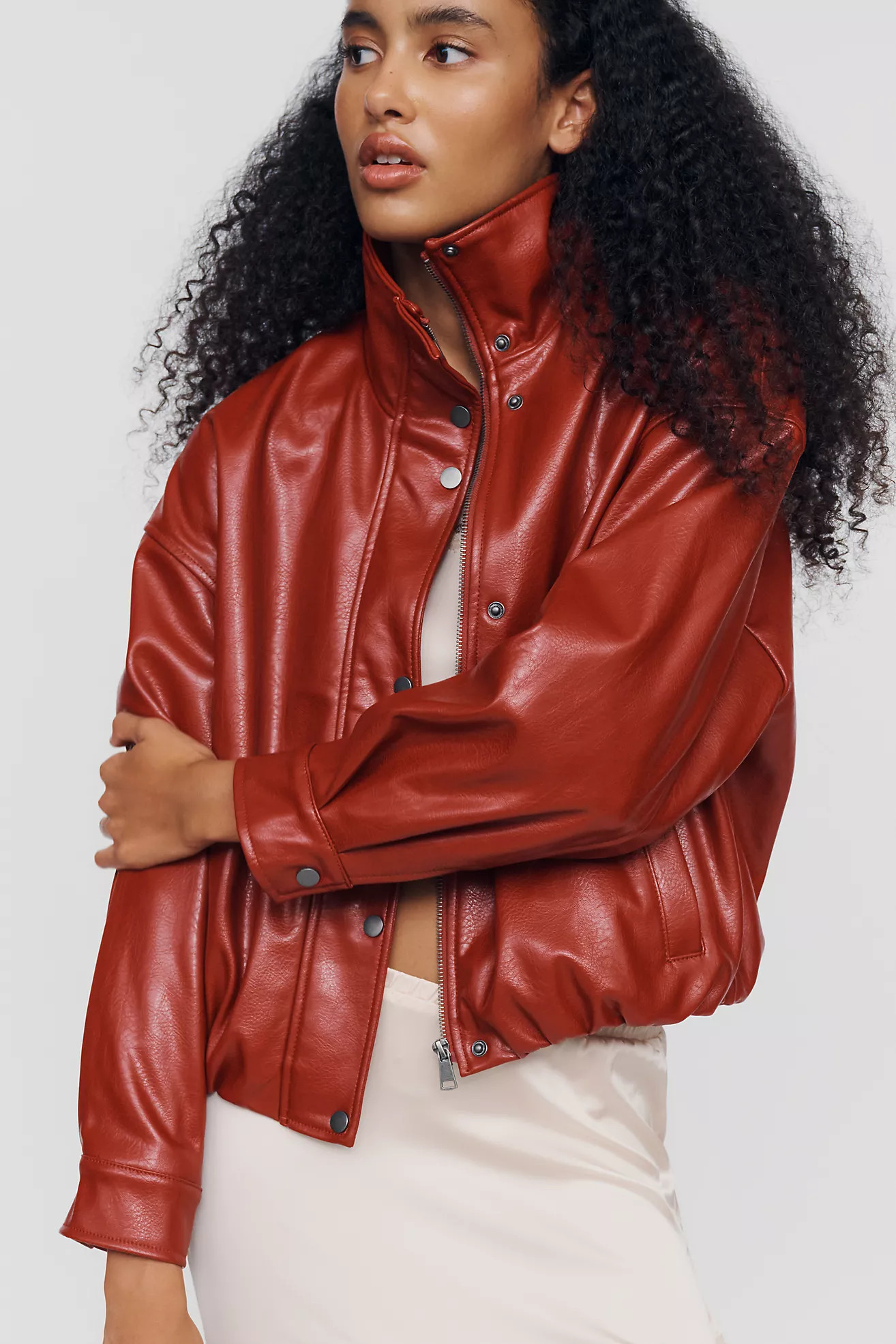 Pilcro Cohen Funnel Neck Bomber Jacket | Anthropologie (US)