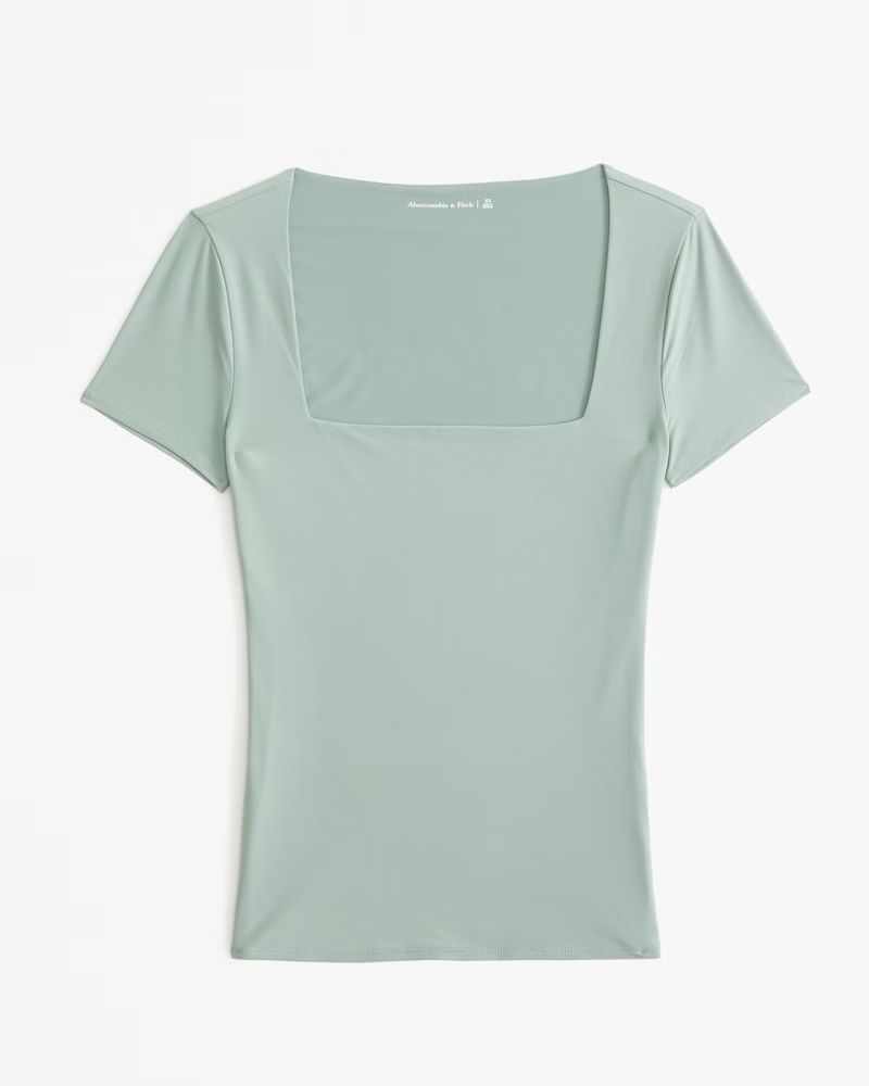 Women's Soft Matte Seamless Tuckable Squareneck Top | Women's Tops | Abercrombie.com | Abercrombie & Fitch (US)