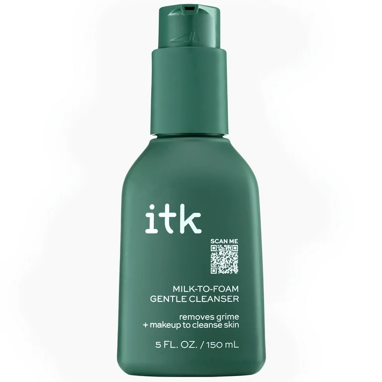 ITK Milk-to-Foam Gentle Cleanser | 2-in-1 Face Wash + Makeup Remover for All Skin Types, 5 oz | Walmart (US)
