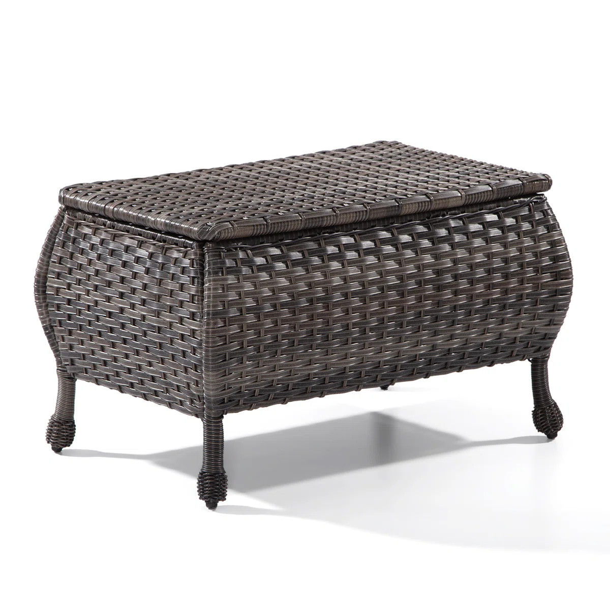 Dejiah Rectangular Wicker Outdoor Coffee Table with Storage | Wayfair North America
