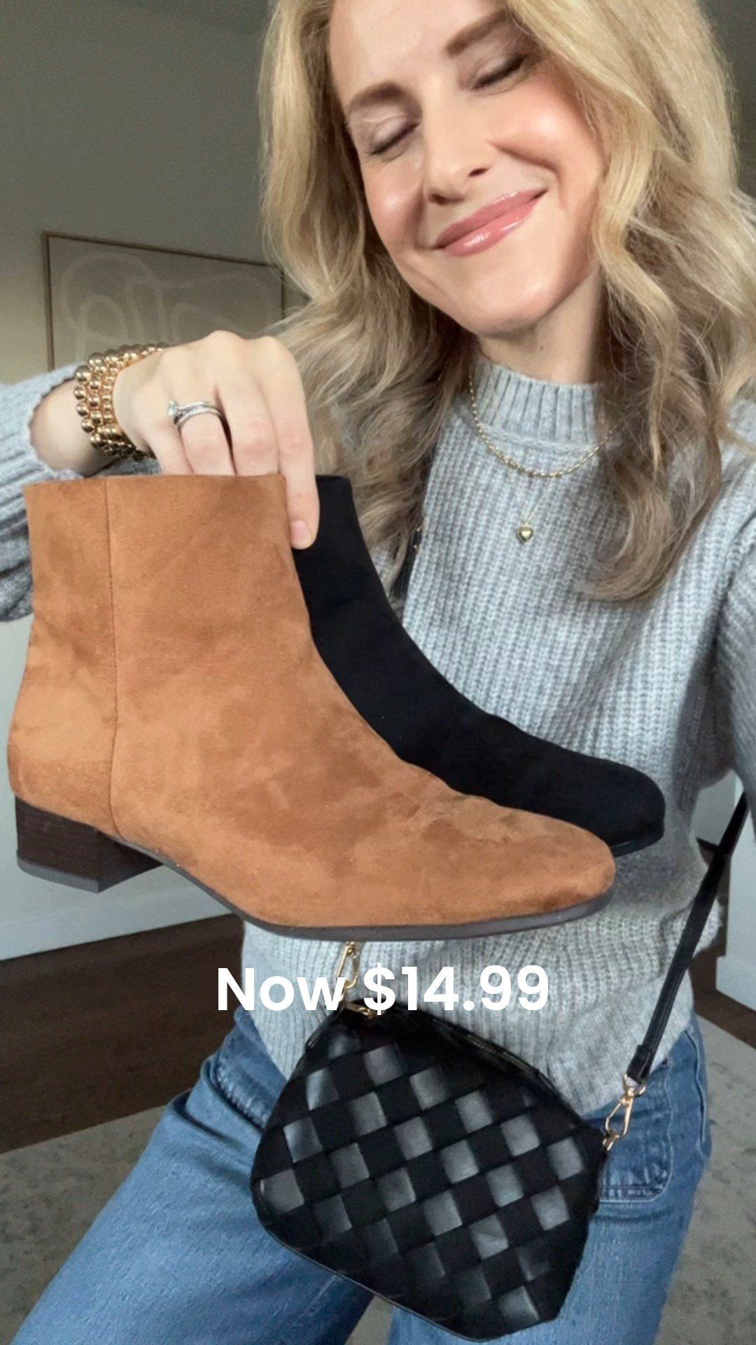 Favorite boots of the season are just $14.99 now on Walmart.com. Look like real suede. Love the minimal styling, square toe, low heel, easy to walk in and look great with everything! #walmartfashion Fit true to size. 

#LTKFindsUnder100 #LTKSaleAlert #LTKFindsUnder50