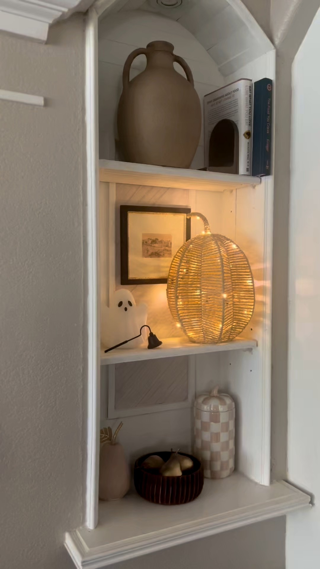 Rattan pumpkin 
Halloween styling 
Seasonal decor 
Fall decor 
Pumpkin styling 
Shelfie styling 

#LTKSeasonal #LTKHome #LTKHalloween