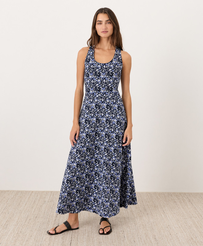 Women’s Fit & Flare Open Back Maxi Dress made with Organic Cotton | Pact | Pact Apparel