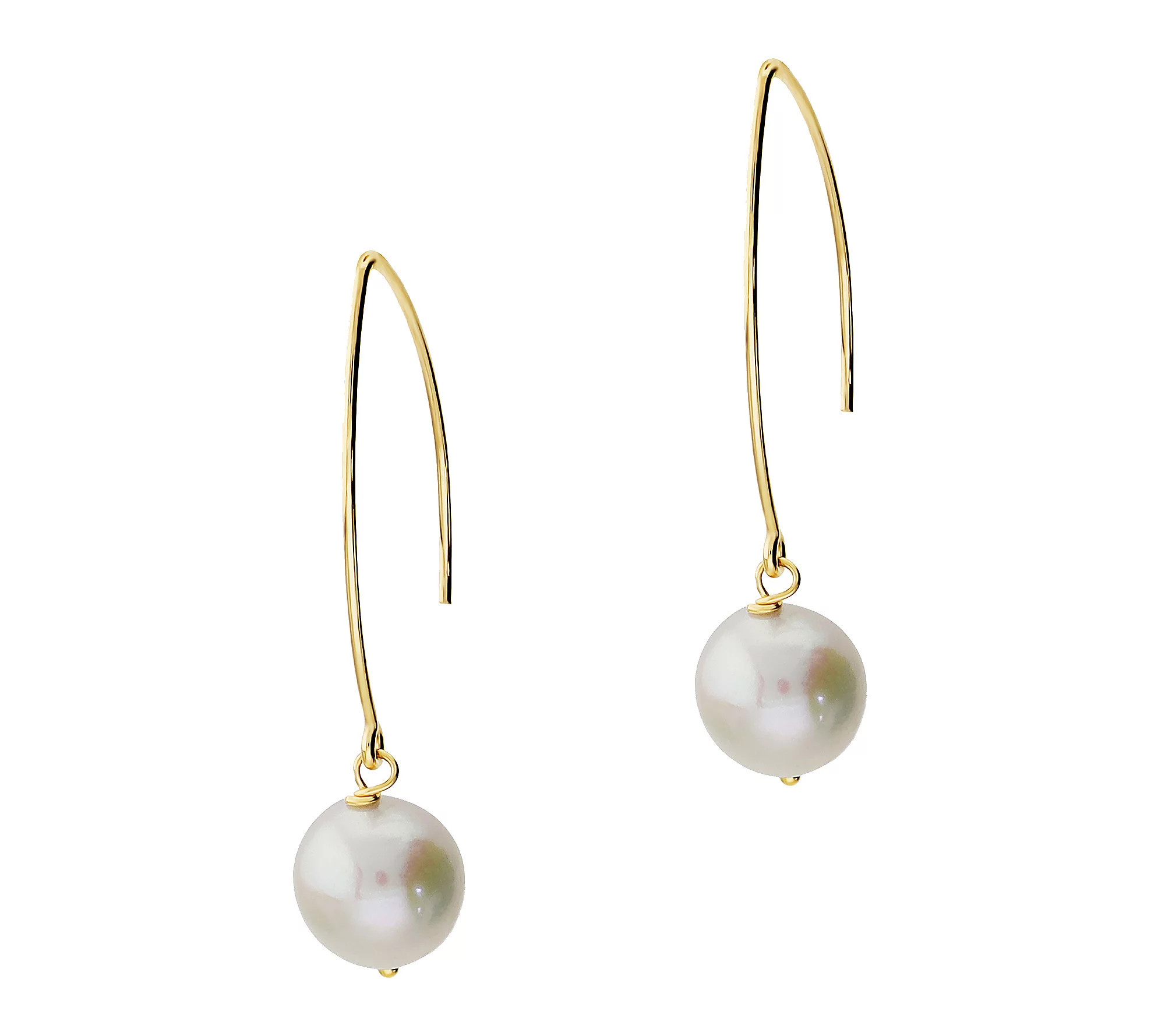 Honora 18K Gold Plated Cultured Pearl Wire Drop Earrings | QVC