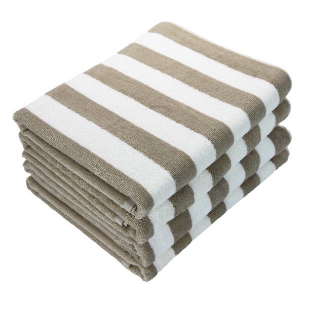 Arkwright Cabana Beach Towel Pack of 4 - Extra Large Size - 30" x 70" - Beige Stripes - Walmart.c... | Walmart (US)