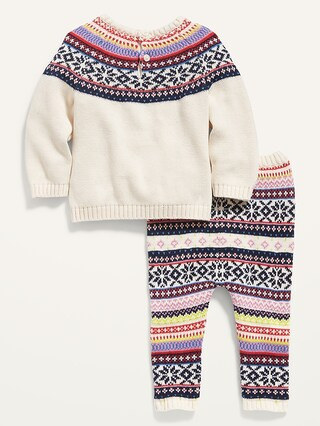 Unisex Fair Isle Pullover Sweater and Pants Set for Baby | Old Navy (US)