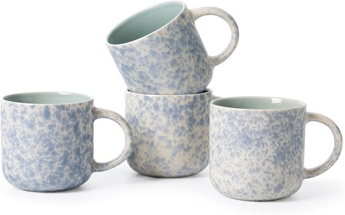 MONITO 12 OZ Coffee Mugs Set of 4, Ceramic Coffee Mugs,Modern Coffee Mugs Set with handle for Tea... | Amazon (US)