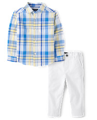 Baby And Toddler Boys Dad And Me Plaid 2-Piece Outfit Set - multi | The Children's Place