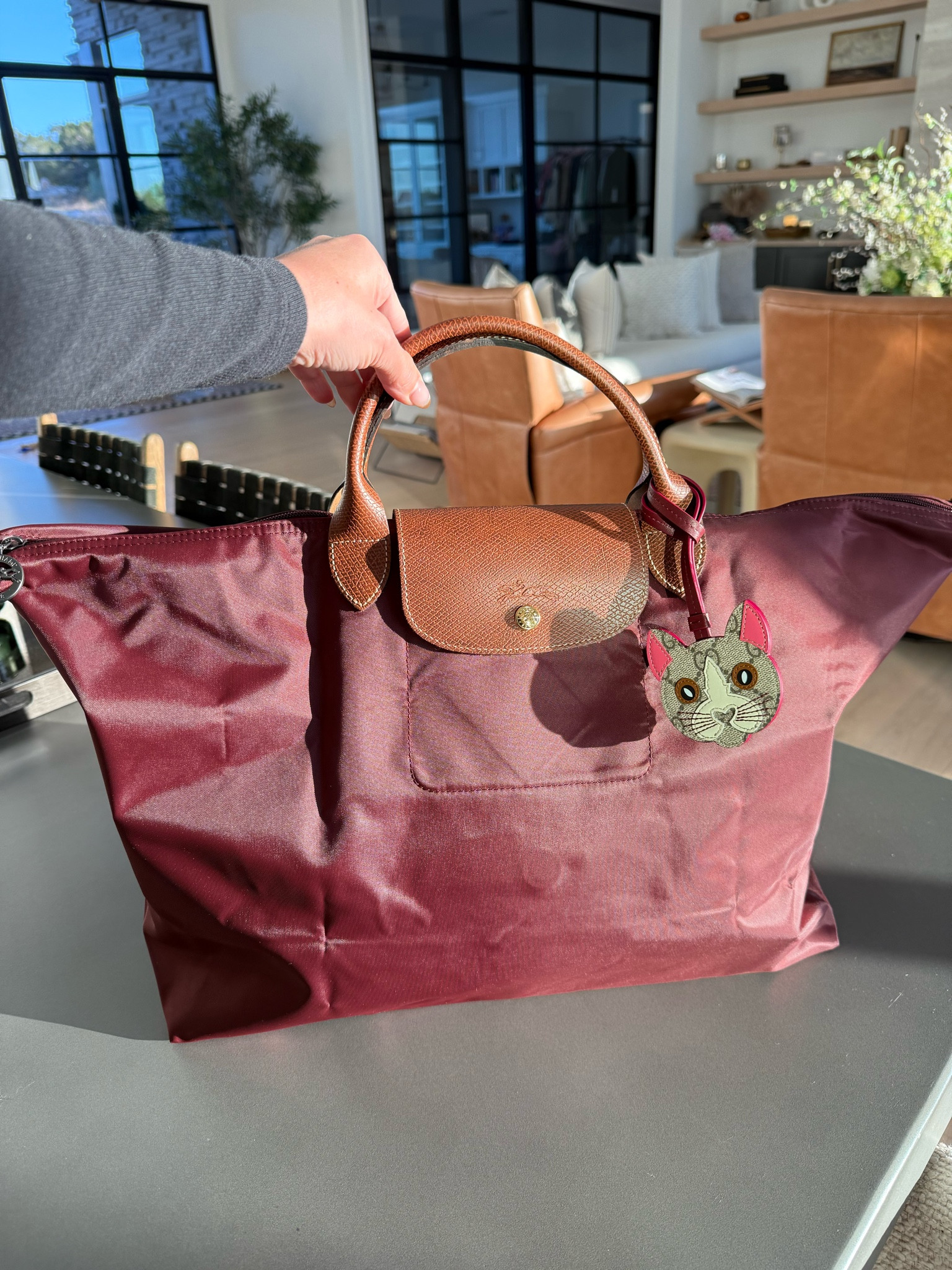 My new longchamp bag from Nordstrom for all my mahjong goodies!😍 comes in several colors, mine is burgundy! 
Gucci cat bag charm 

#LTKItBag