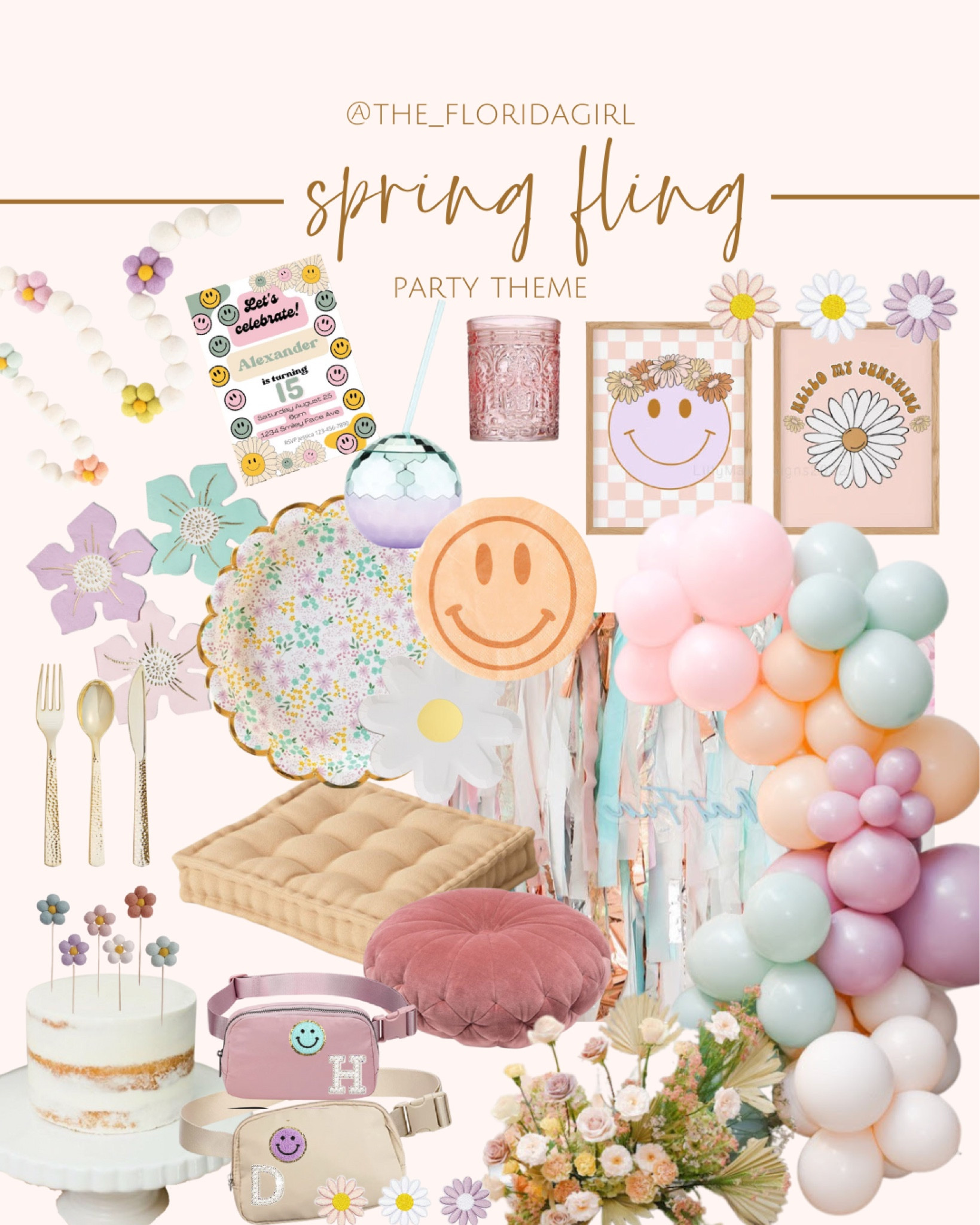 Spring is in the air #spring #springparty #kidsparty #partyideas #smileyface #flowers #daisy #birthdayparty #partytheme #partygoods #partydecor #decor #events #daisy #pastel #checker #checkered #partyfinds #gifts #favors #kids #childrensparty #etsy #roses #pastelparty #fannypack #beltbag #amazon #patch #giftguide #balloons #balloongarland #party #partyinspo

#LTKfamily #LTKkids #LTKFind