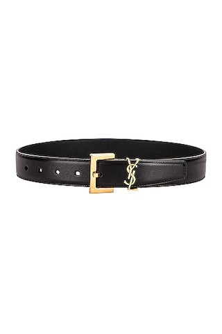 Saint Laurent Monogramme Belt in Black | FWRD 