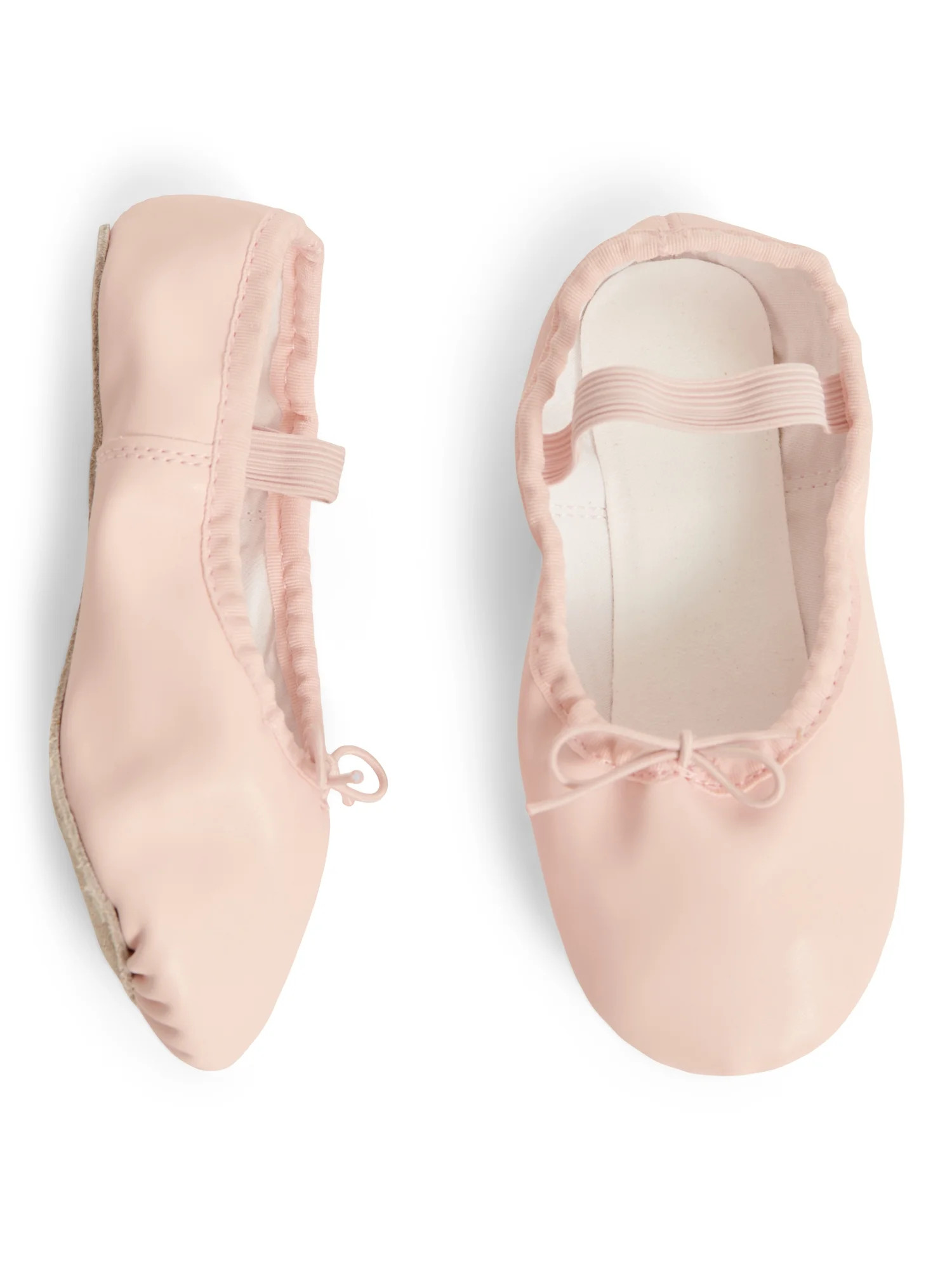 Justice Girls Ballet Shoes for Dance Class, Leather Sole with Adjustable Strap, Sizes 1-13 | Walmart (US)
